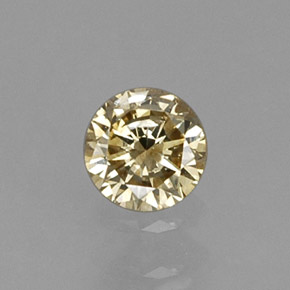 Diamante amarelo natural 0,20ct, corte redondo, VS