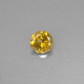 Diamante amarelo natural 0,28ct, corte redondo, VS-SI