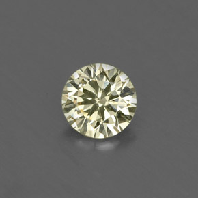 Diamante amarelo natural 0,17ct, corte redondo, VS