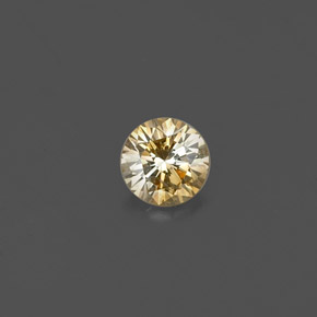 Diamante amarelo natural 0,17ct, corte redondo, VS