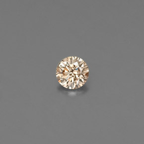 Diamante champanhe Natural 0.08ct, Corte Redondo, VS