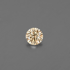 Diamante amarelo natural 0,09ct, corte redondo, VS