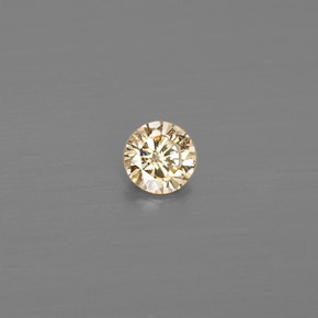 Diamante amarelo natural 0,12ct, corte redondo, VS