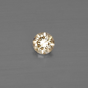 Diamante amarelo natural 0,11ct, corte redondo, VS