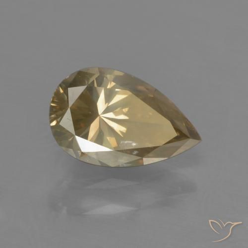 Diamante Conhaque Natural 0.96ct, Formato de pêra, SI