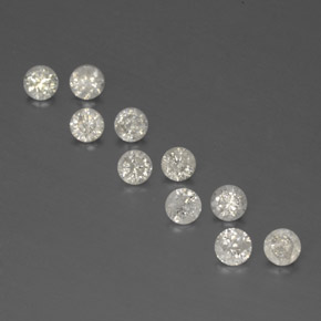 Pedras preciosas de diamante branco natural de  ct, corte redondo, SI
