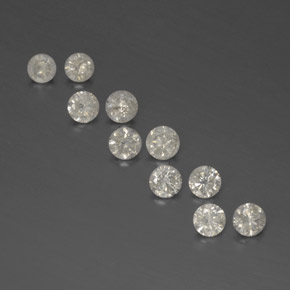 Pedras preciosas de Diamante Branco natural de  ct, Corte Redondo, SI