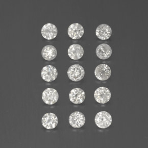 Pedras preciosas de Diamante Branco natural de  ct, Redondo, SI