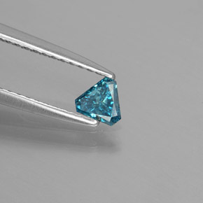 Diamante azul natural 0,18ct, trillion, SI