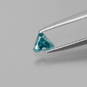 Diamante azul natural 0,16ct, trillion, SI