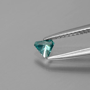 Diamante Azul-esverdeado Natural 0.13ct, Trilhão, SI