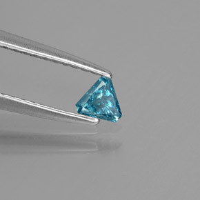 Diamante azul natural 0,10ct, trillion, SI
