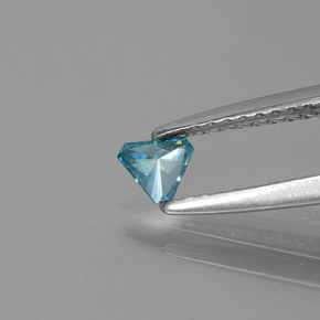 Diamante azul natural 0,10ct, trillion, SI