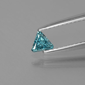 Diamante Azul-esverdeado Natural 0.13ct, Trilhão, SI