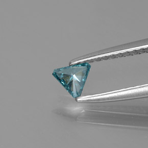 Diamante Azul-esverdeado Natural 0.13ct, Trilhão, SI