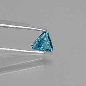 Diamante azul natural 0,14ct, trillion, SI