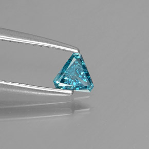 Diamante Azul Natural 0.14ct, Trilhão, SI