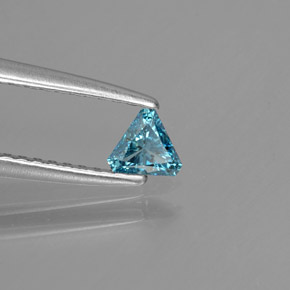 Diamante azul natural 0,13ct, trillion, SI