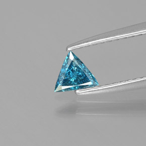 Diamante azul natural 0,17ct, trillion, SI