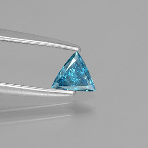 Diamante azul natural 0,17ct, trillion, SI