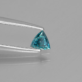Diamante Azul verde Natural 0.11ct, Trilhão, SI