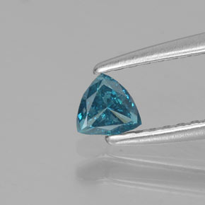Diamante Azul-esverdeado Natural 0.19ct, Trilhão, SI