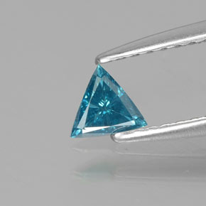 Diamante Azul-esverdeado Natural 0.12ct, Trilhão, SI