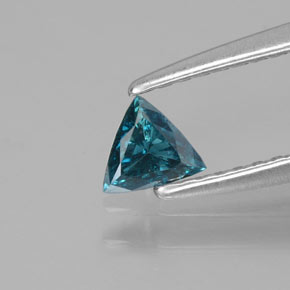 Diamante Azul-esverdeado Natural 0.16ct, Trilhão, SI