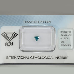 Diamante verde natural 0,15ct, trillion, SI