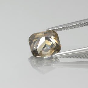 Diamante amarelo natural 1,78ct, almofada cortada, SI
