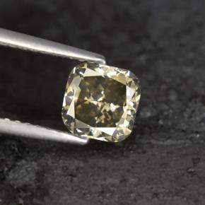 Diamante ouro natural 1,21ct, almofada cortada, SI