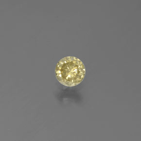 Diamante amarelo natural 0,16ct, corte redondo, SI