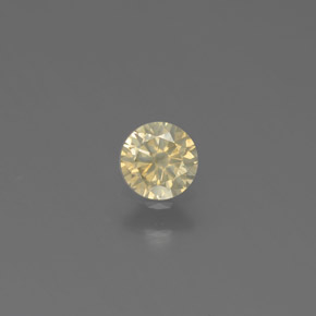Diamante amarelo natural 0,17ct, corte redondo, SI