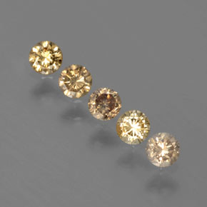 Pedras preciosas de diamante amarelo natural de  ct, corte redondo, SI