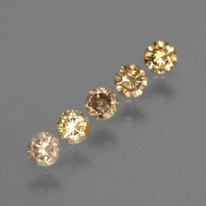 Pedras preciosas de diamante amarelo natural de  ct, corte redondo, SI