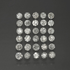 Pedras preciosas de diamante branco natural de  ct, corte redondo, SI