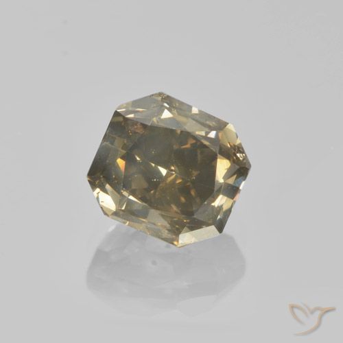 1.36ct Natural Marrom Quente Diamante, Corte Esmeralda, VS-SI