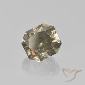 Diamante Marrom Quente Natural 1.36ct, Corte Octógono / Esmeralda, VS-SI