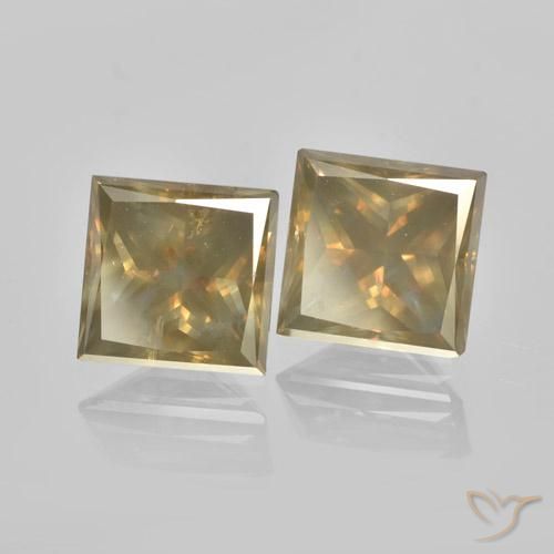 Pedras preciosas de Diamante champanhe natural de 3.45 ct, Quadrado, VS-SI