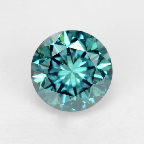 Diamante turquesa natural 0,37ct, corte redondo, VS