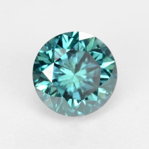Diamante turquesa natural 0,37ct, corte redondo, VS