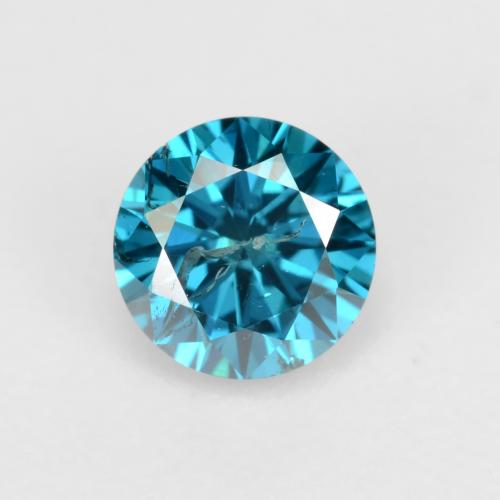 Diamante turquesa natural 0,30ct, corte redondo, SI