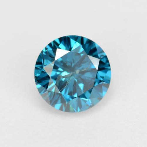 Diamante turquesa natural 0,30ct, corte redondo, SI