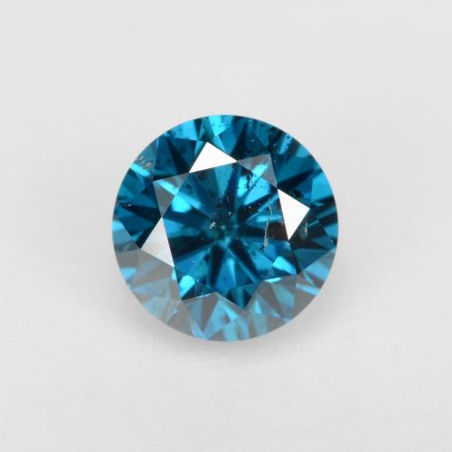 Diamante azul natural 0,26ct, corte redondo, SI