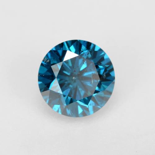 Diamante azul natural 0,26ct, corte redondo, SI