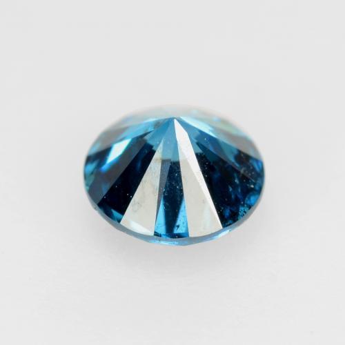 Diamante azul natural 0,26ct, corte redondo, SI