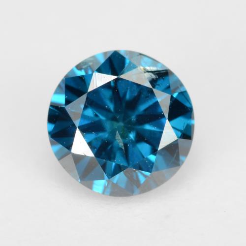 Diamante azul natural 0,32ct, corte redondo, SI