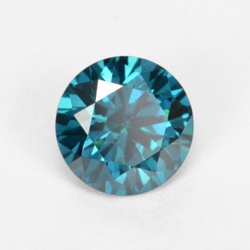 Diamante verde azul intenso Natural 0.30ct, Corte Redondo, VS-SI