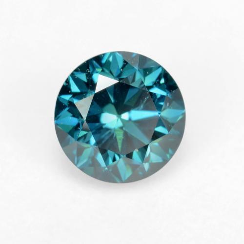 Diamante Azul elétrico Natural 0.37ct, Corte Redondo, VS