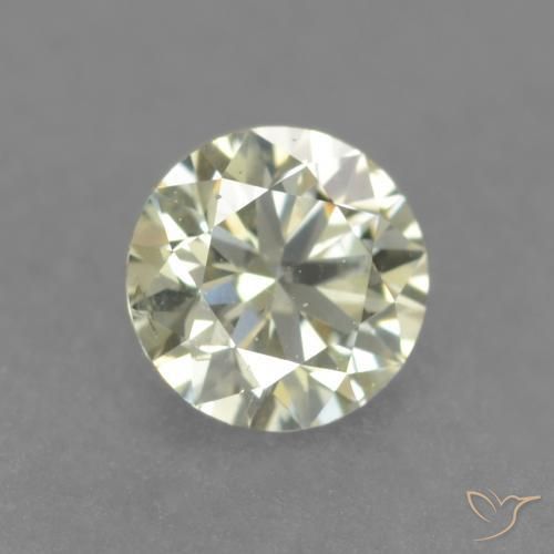 Diamante Amarelo claro Natural 0.18ct, Redondo, VS